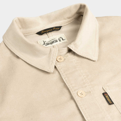 Le Laboureur X Gardenheir Fine Corduroy Work Jacket in Salt