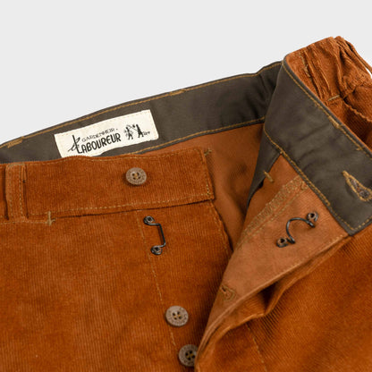 Le Laboureur X Gardenheir Fine Corduroy Work Pant in Rust