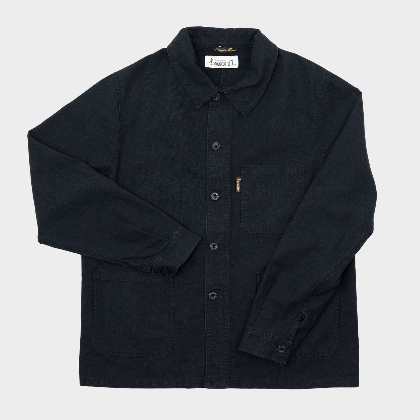 Le Laboureur x Gardenheir French Cotton Work Jacket in Stonewashed Black