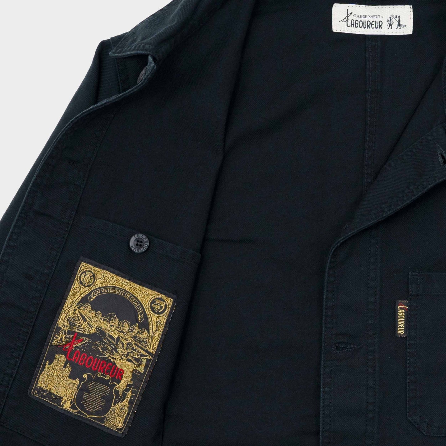 Le Laboureur x Gardenheir French Cotton Work Jacket in Stonewashed Black