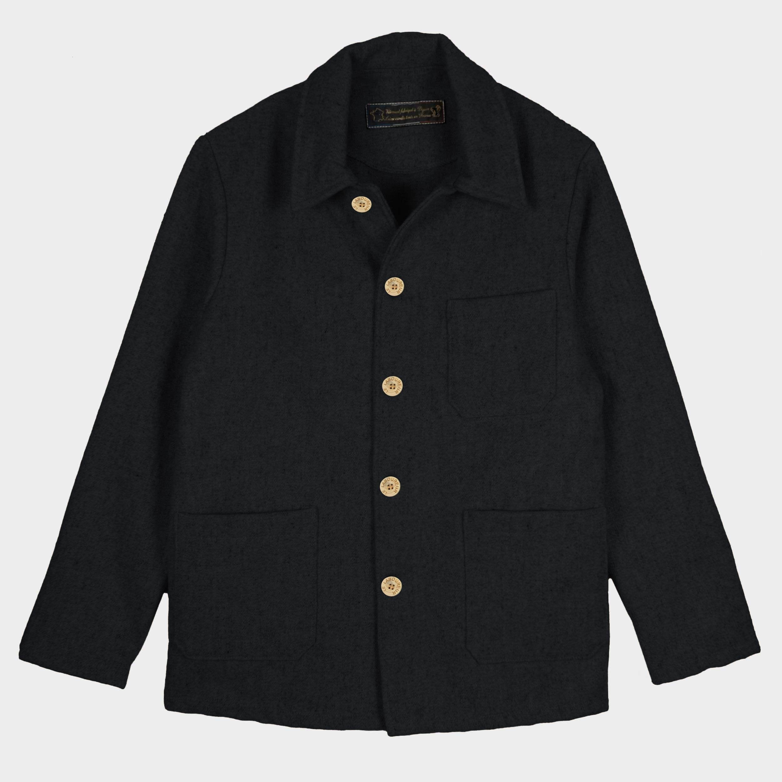 Le Laboureur French Wool Field Coat in Navy Blue EU 0 US XS