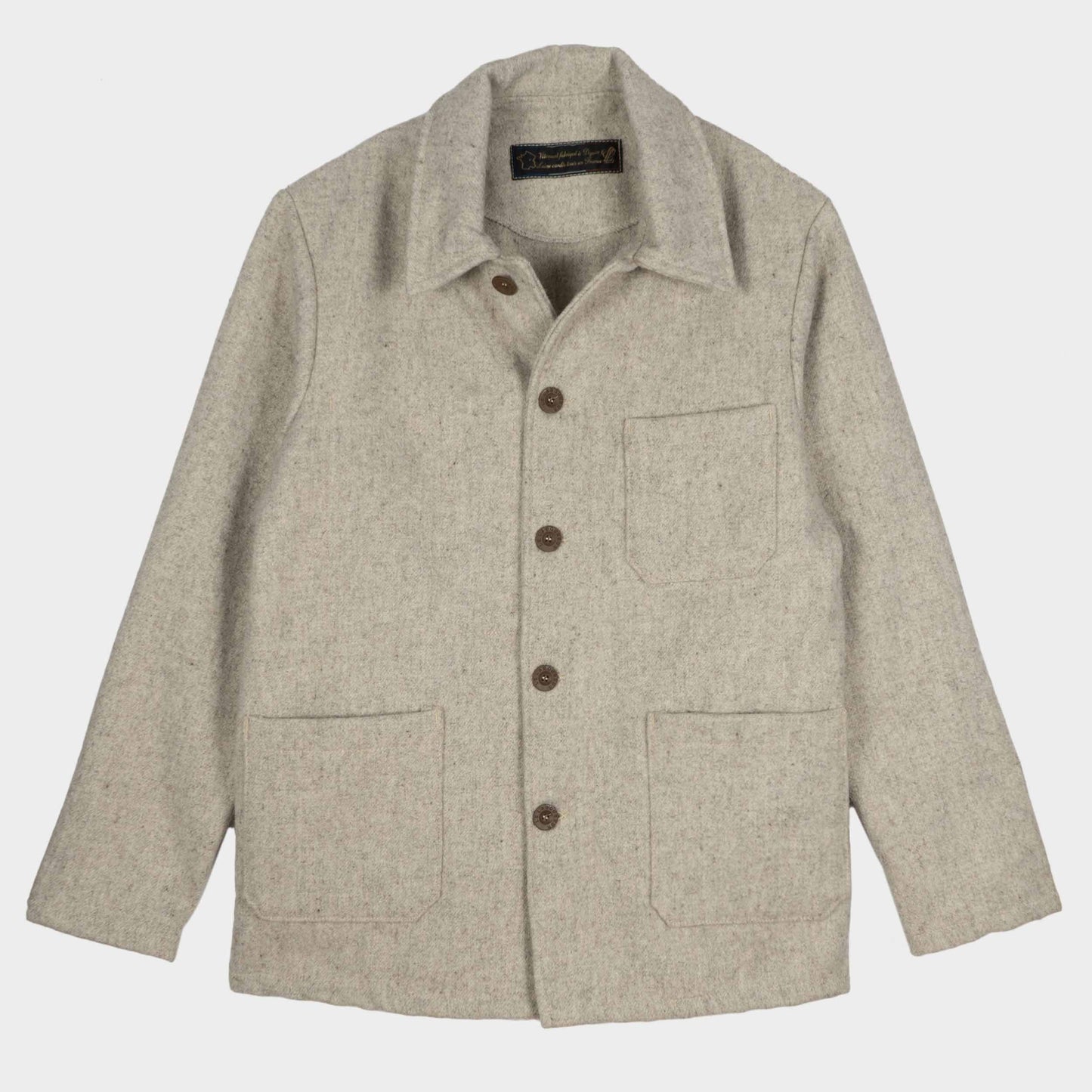 Le Laboureur French Wool Field Coat in Ecru