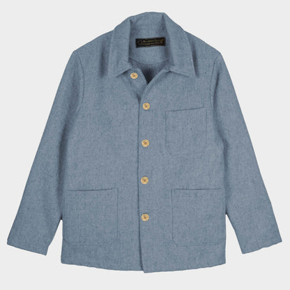 Le Laboureur French Wool Field Coat in Horizon Blue