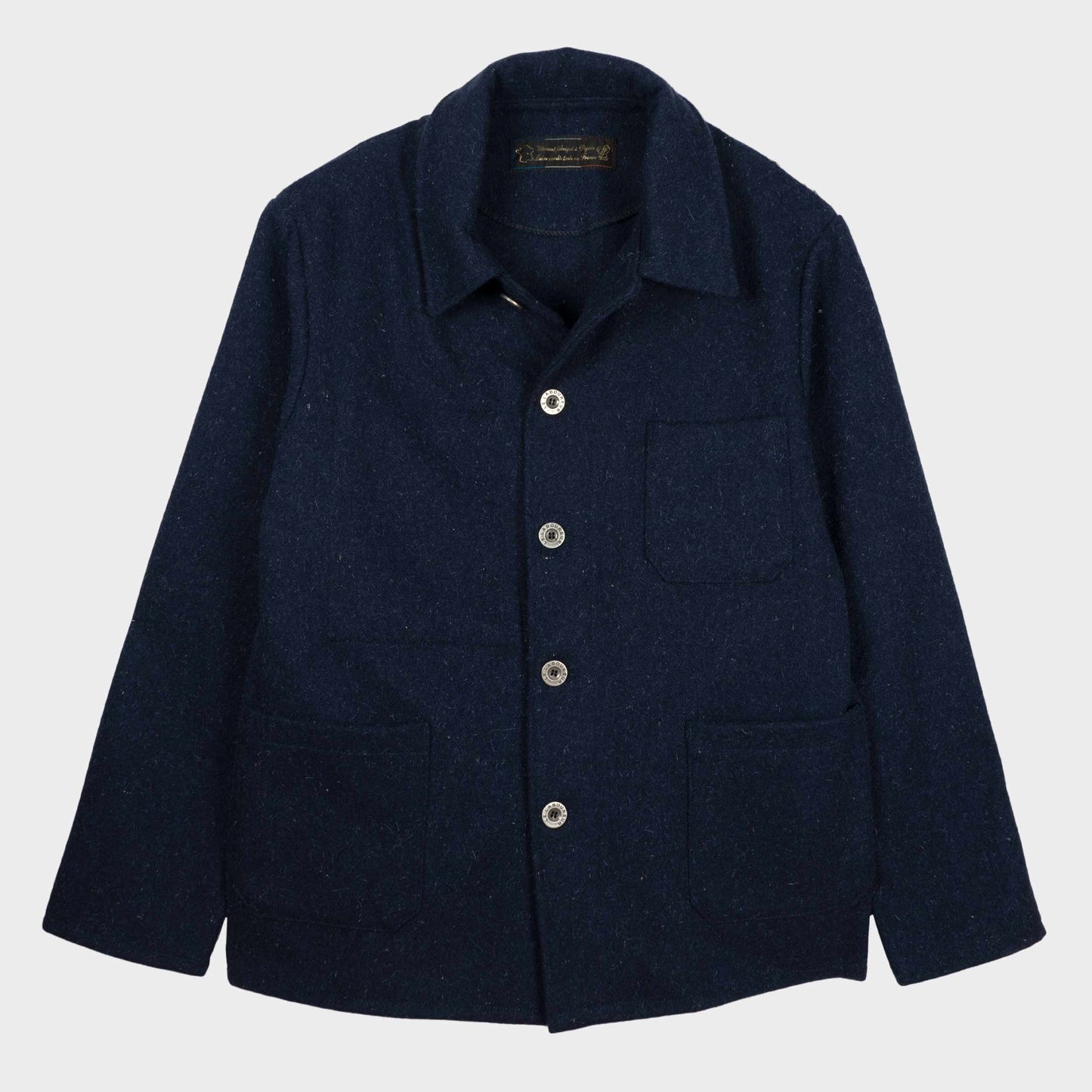 Le Laboureur French Wool Field Coat in Navy Blue