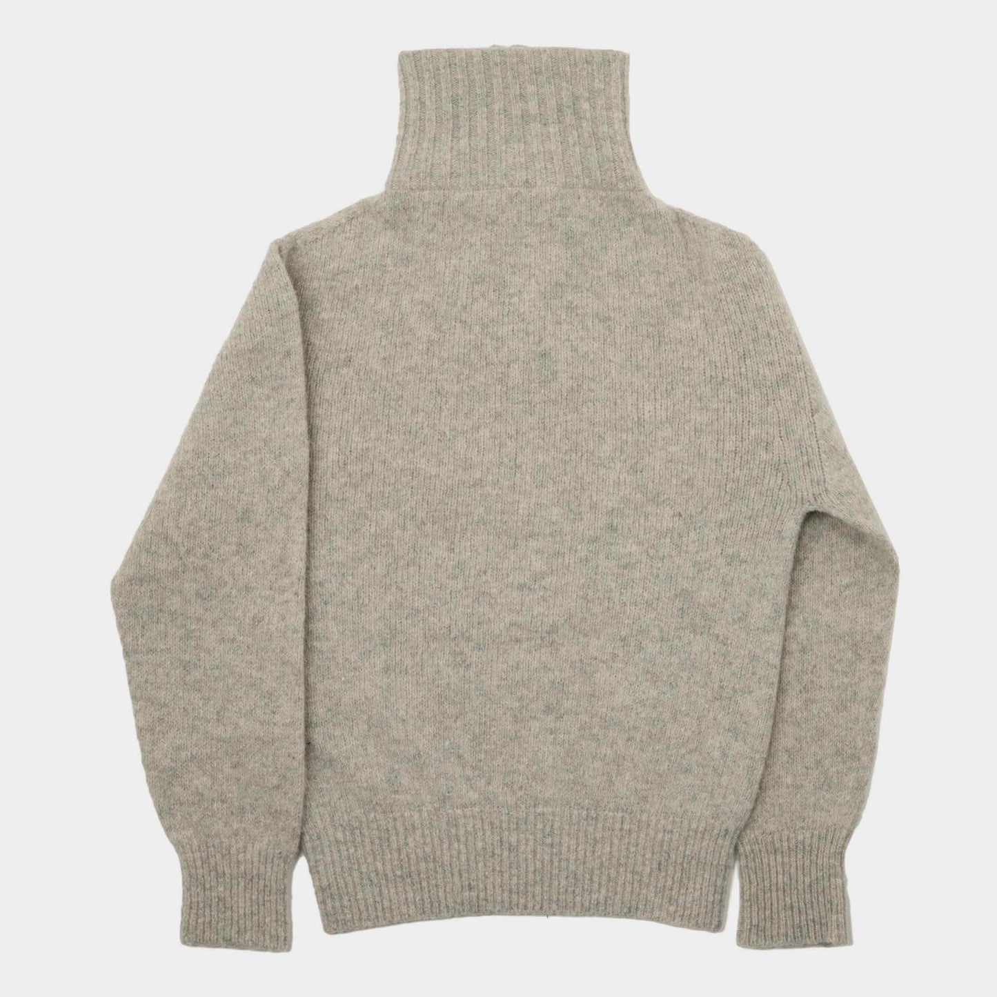 Le Laboureur Recycled Wool Quarter Zip Sweater in Ecru