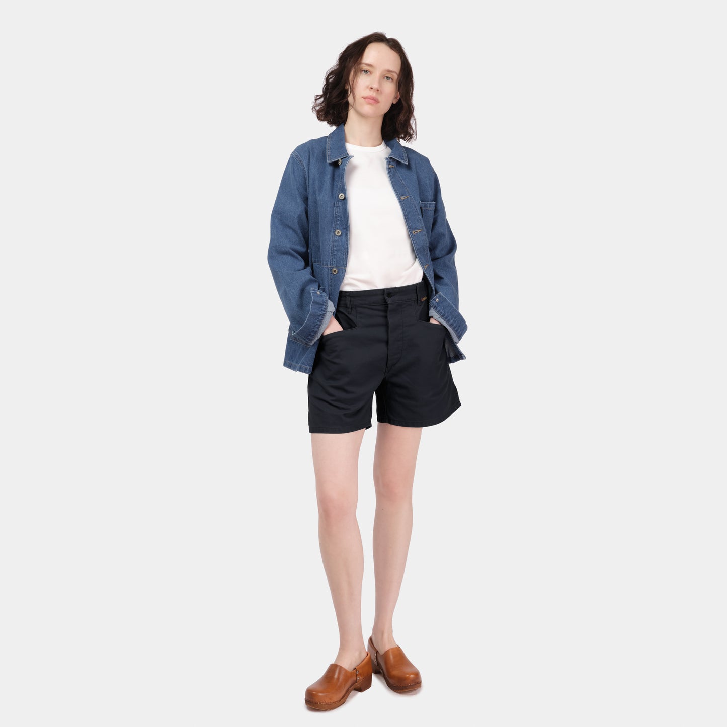 Le Laboureur x Gardenheir French Cotton Work Short in Stonewashed Black