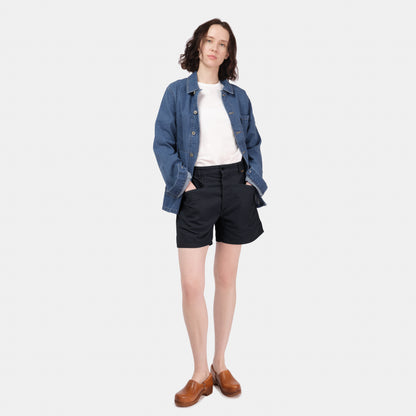 Le Laboureur x Gardenheir French Cotton Work Short in Stonewashed Black