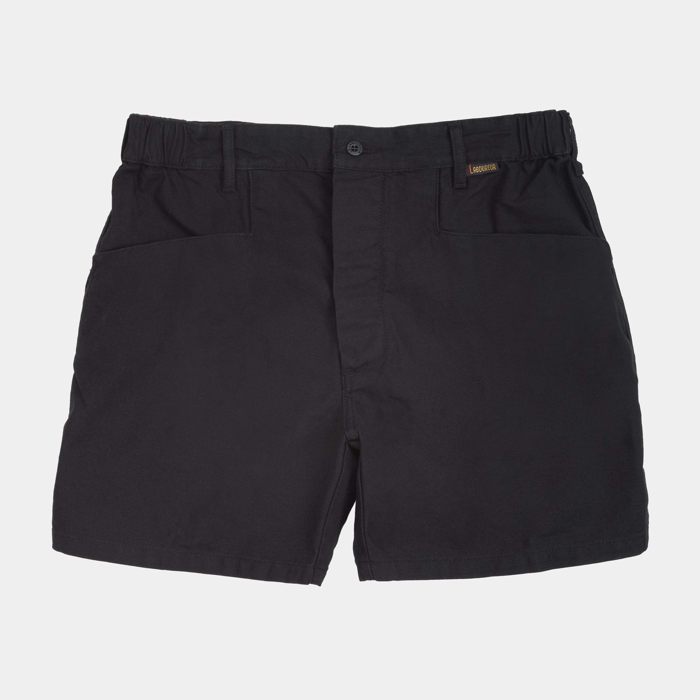 Le Laboureur x Gardenheir French Cotton Work Short in Stonewashed Black