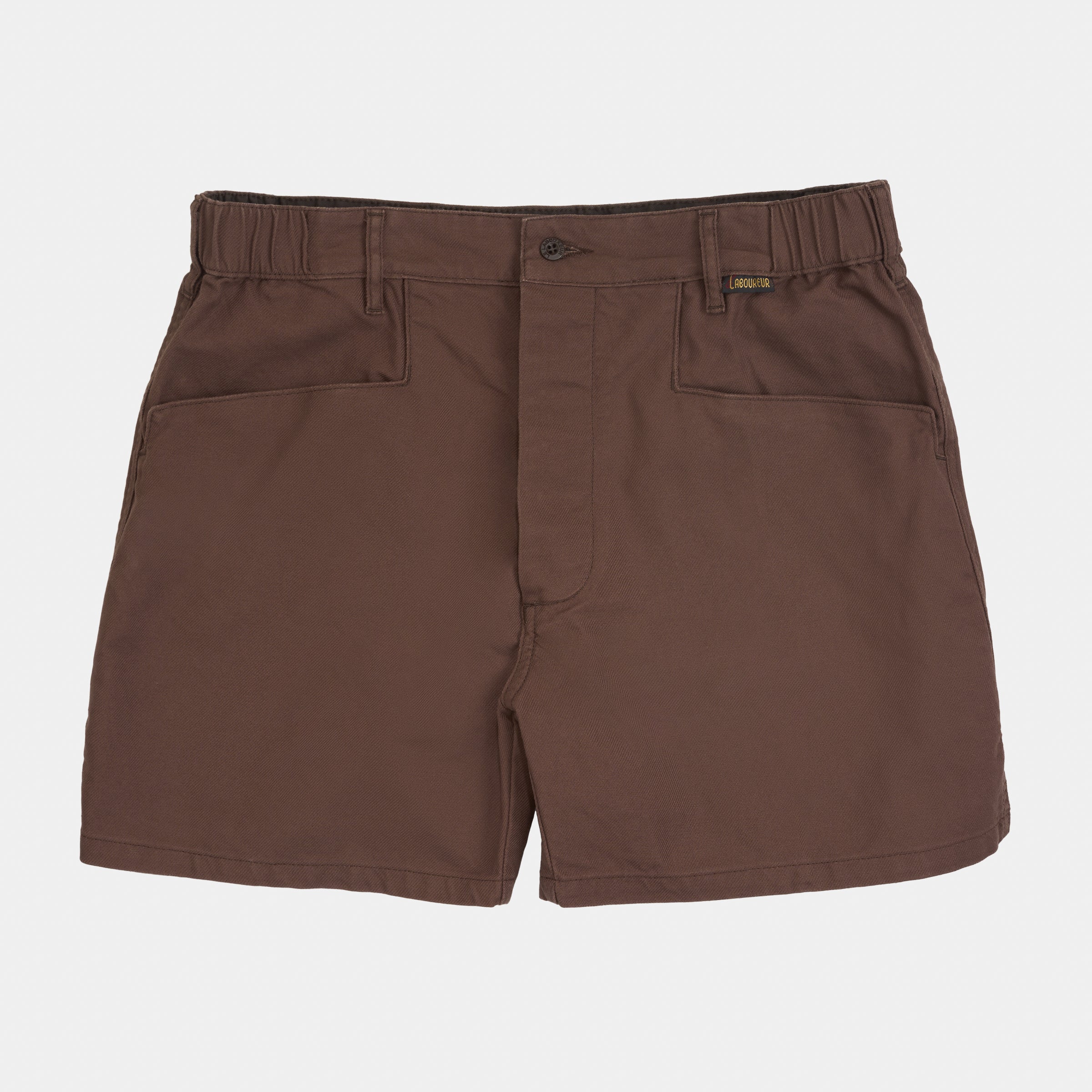 Le Laboureur x Gardenheir French Cotton Work Short in Stonewashed Brown