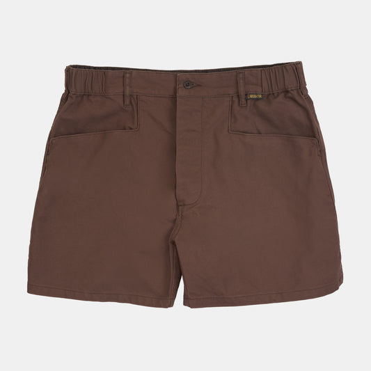 Le Laboureur x Gardenheir French Cotton Work Short in Stonewashed Brown