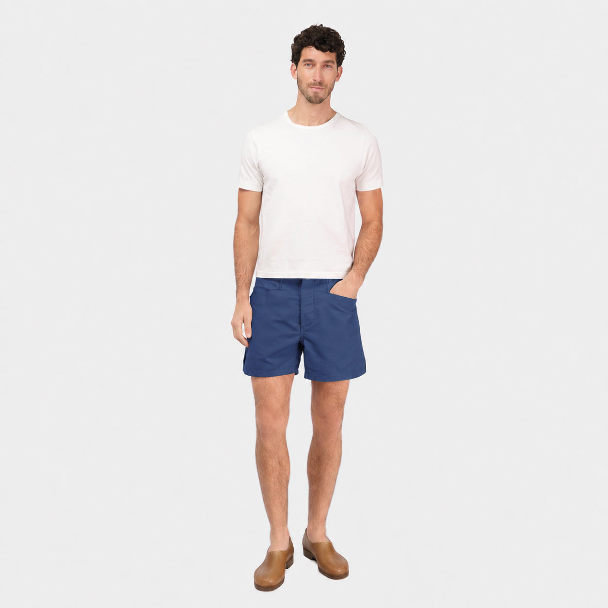 Le Laboureur x Gardenheir French Cotton Work Short in Stonewashed Navy