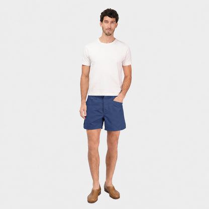 Le Laboureur x Gardenheir French Cotton Work Short in Stonewashed Navy