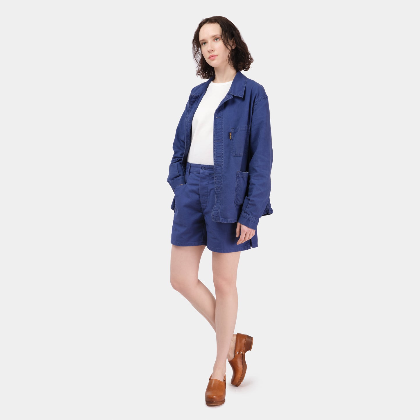 Le Laboureur x Gardenheir French Cotton Work Short in Stonewashed French Blue
