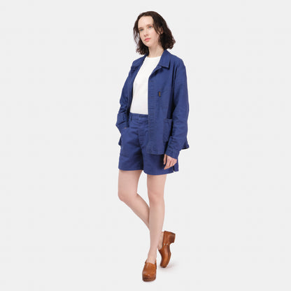 Le Laboureur x Gardenheir French Cotton Work Short in Stonewashed French Blue