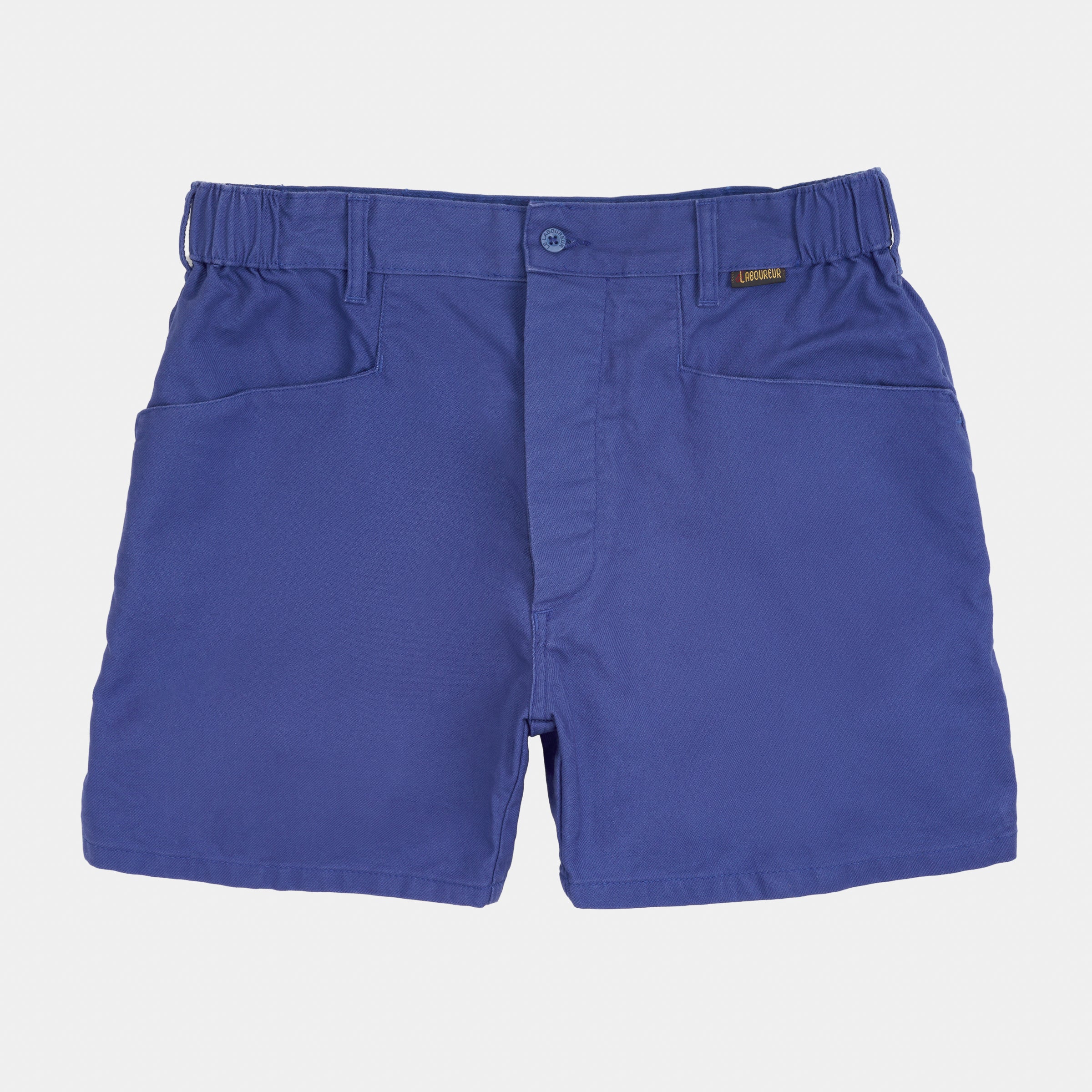 Le Laboureur x Gardenheir French Cotton Work Short in Stonewashed French Blue