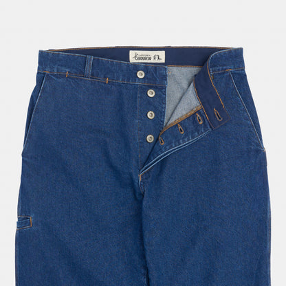 Le Laboureur x Gardenheir Stonewashed Farm Pant in Medium Denim