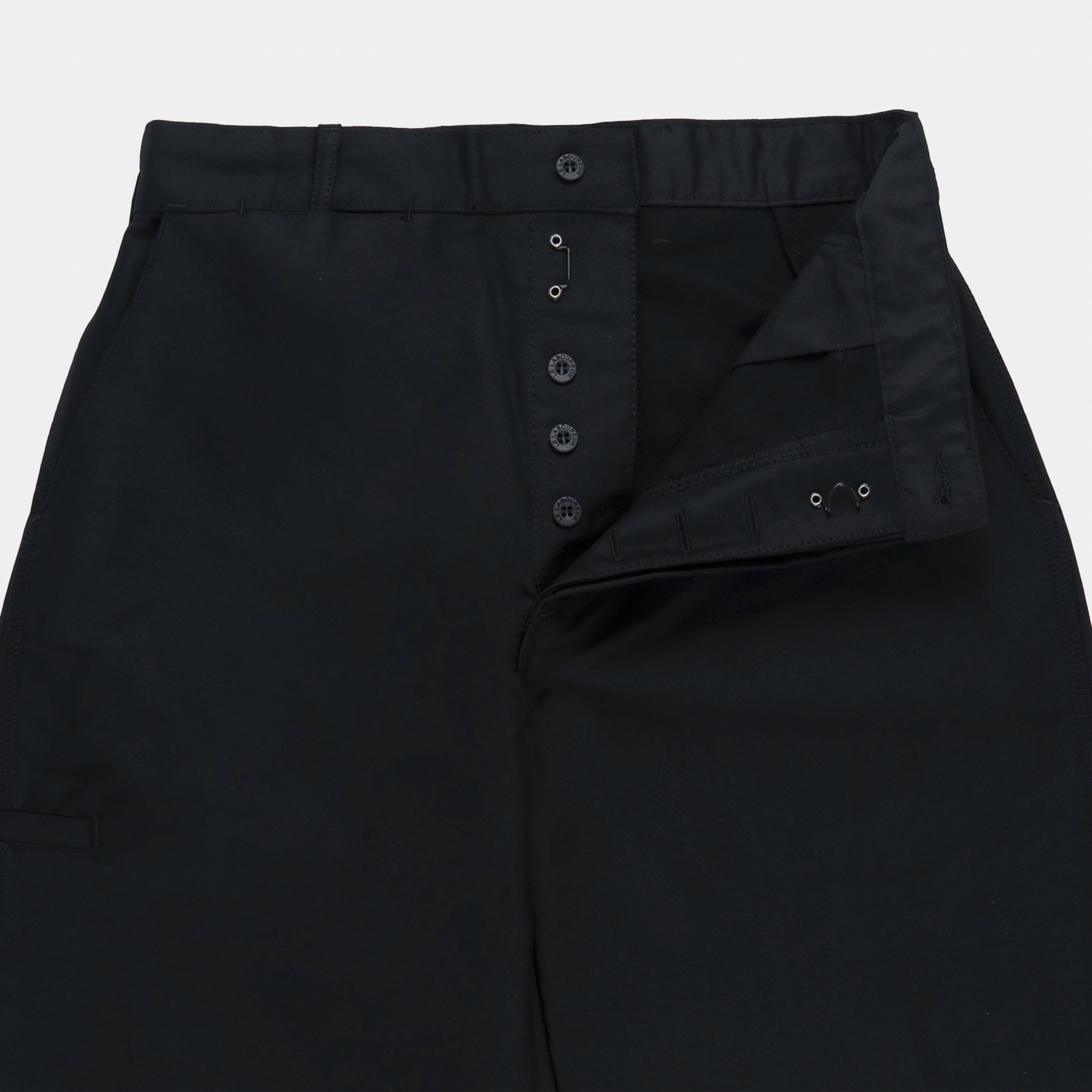 Le Laboureur French Cotton Moleskin Classic Farm Pant in Black
