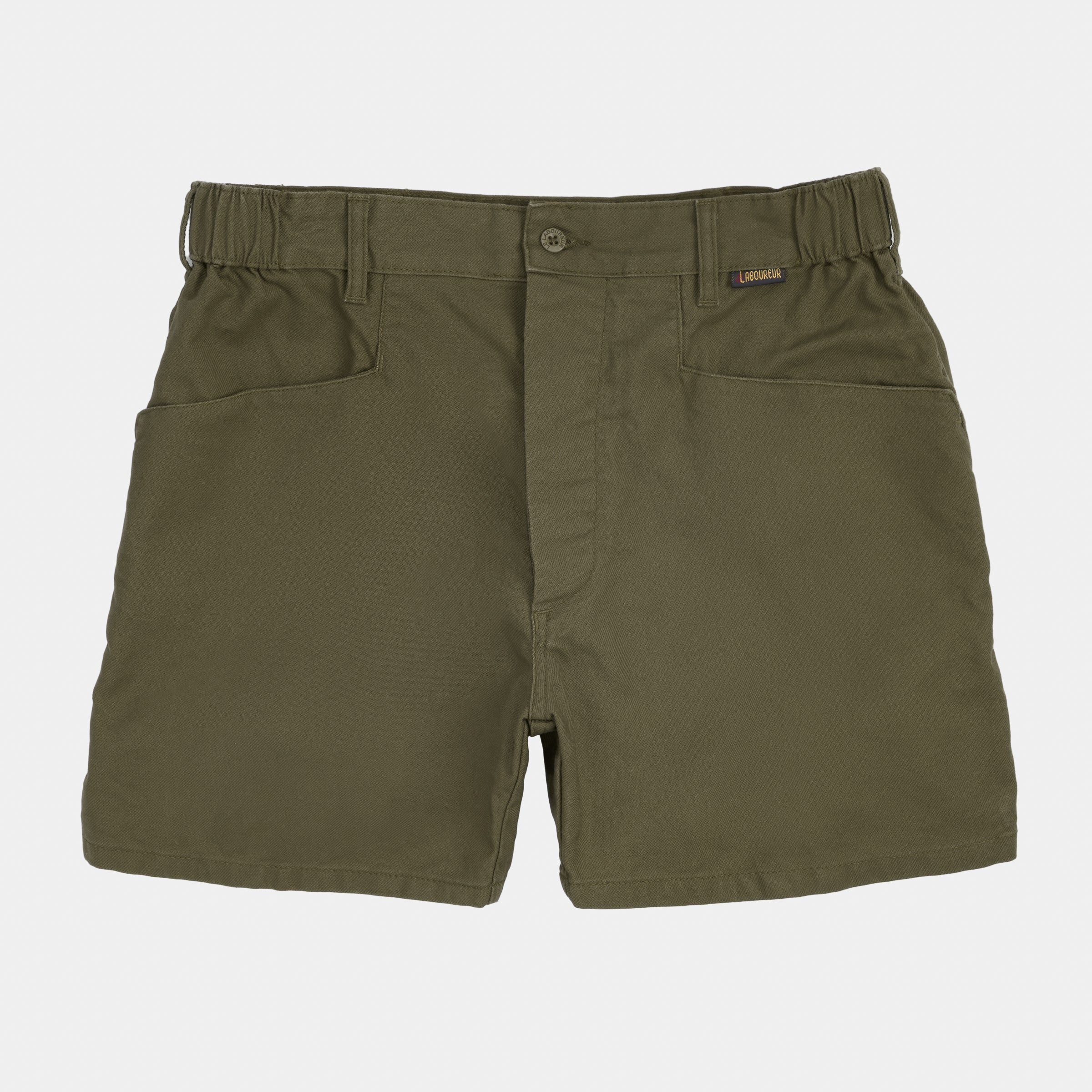 Le Laboureur x Gardenheir French Cotton Work Short in Stonewashed Olive