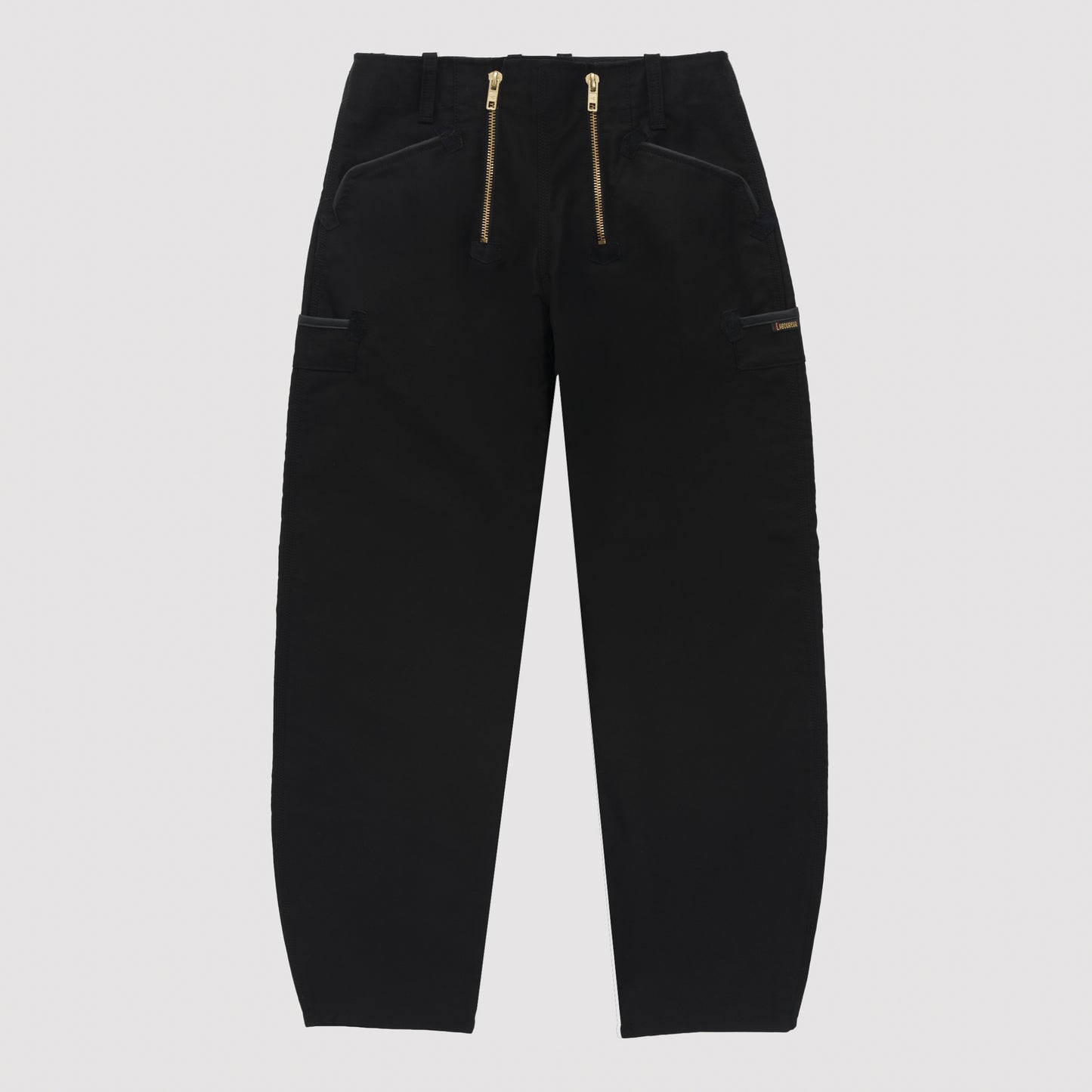 Le Laboureur French Moleskin Drop Front Farm Pant in Black