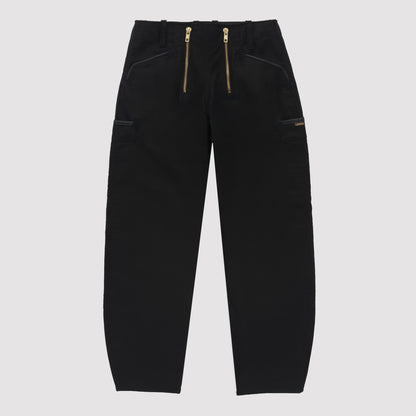 Le Laboureur French Moleskin Drop Front Farm Pant in Black
