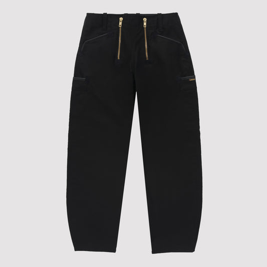 Le Laboureur French Moleskin Drop Front Farm Pant in Black