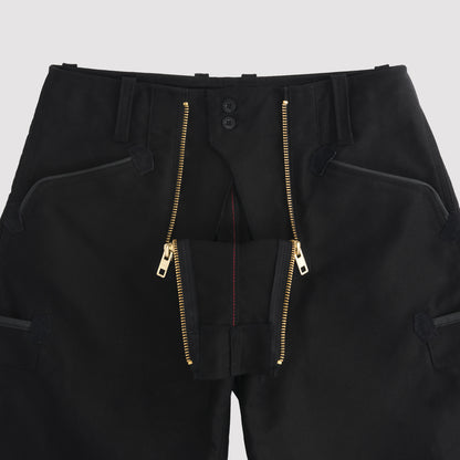 Le Laboureur French Moleskin Drop Front Farm Pant in Black