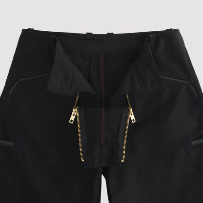 Le Laboureur French Moleskin Drop Front Farm Pant in Black