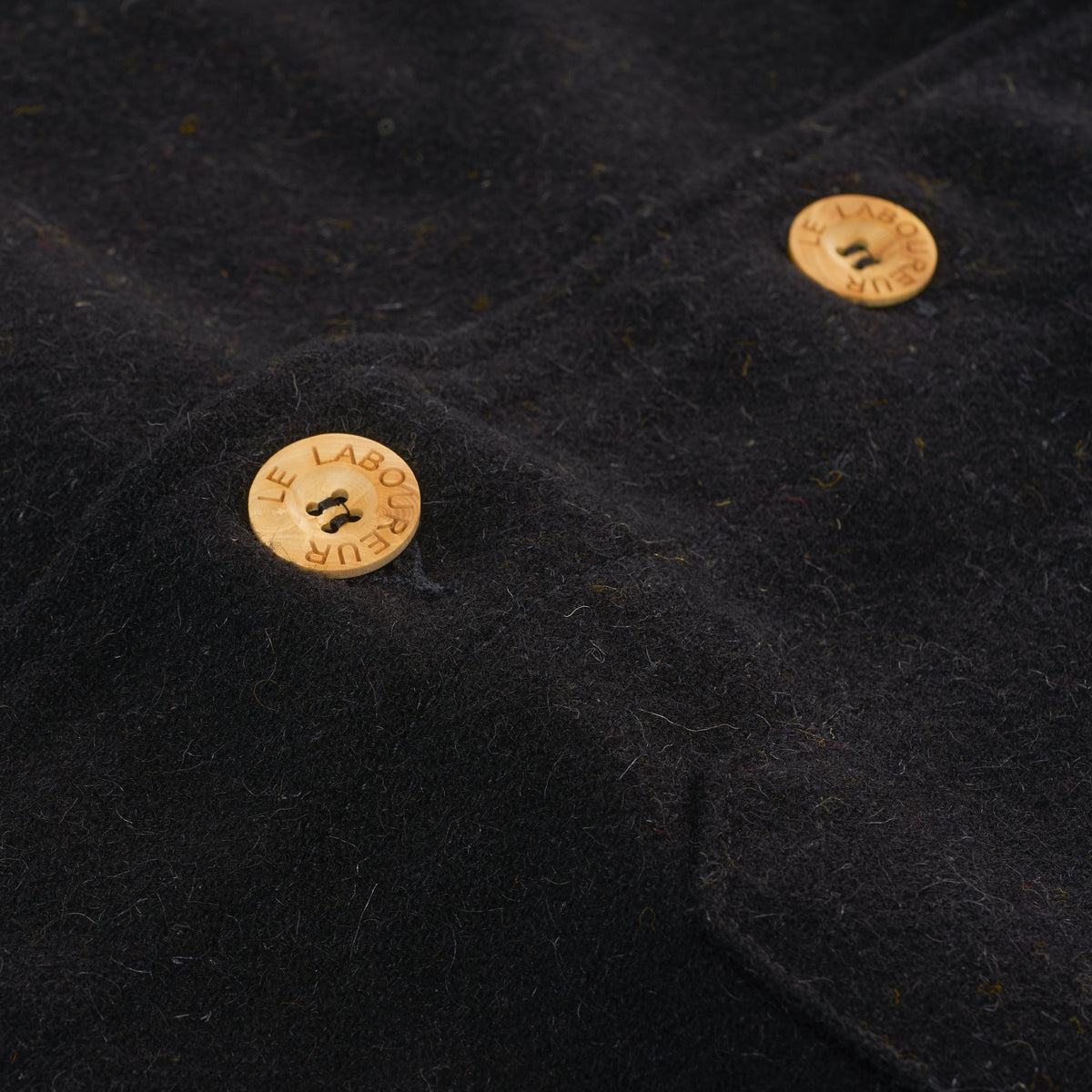 Le Laboureur French Wool Field Coat in Noir