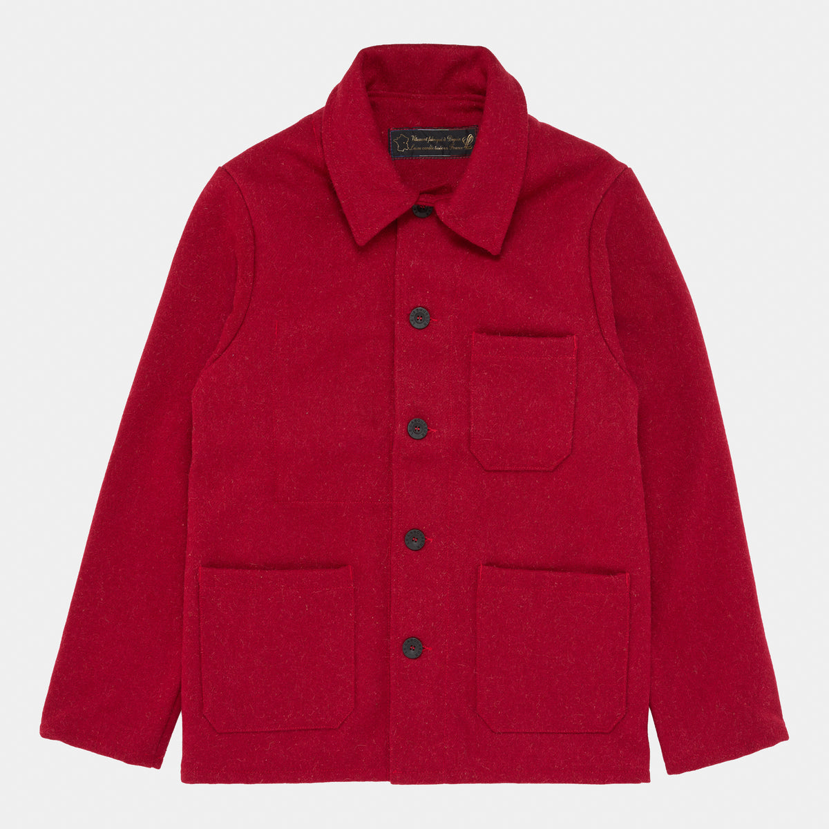 Le Laboureur French Wool Field Coat in Red