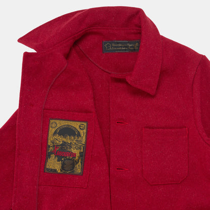 Le Laboureur French Wool Field Coat in Red