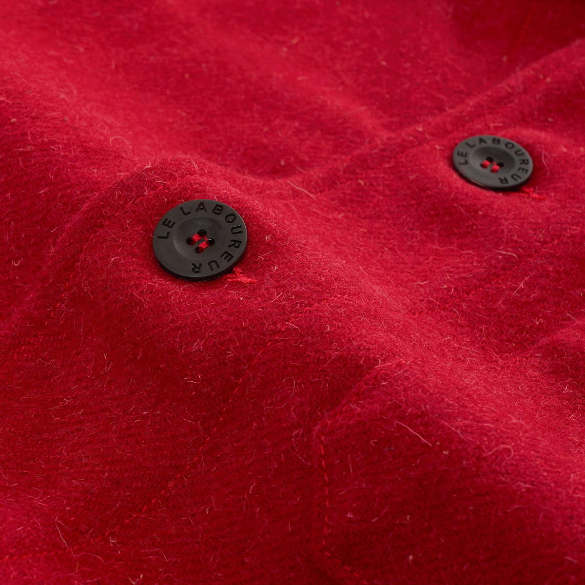 Le Laboureur French Wool Field Coat in Red