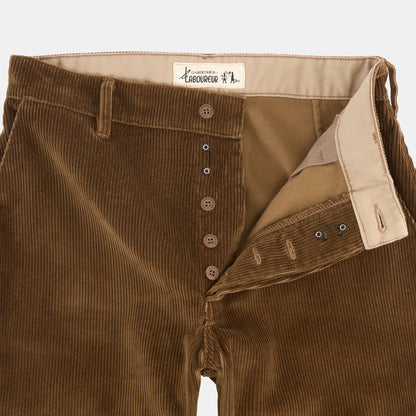 Le Laboureur x Gardenheir Stonewashed Corduroy French Farm Pant in Hazelnut