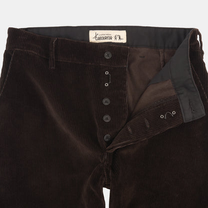 Le Laboureur x Gardenheir  Stonewashed Corduroy French Farm Pant in Walnut