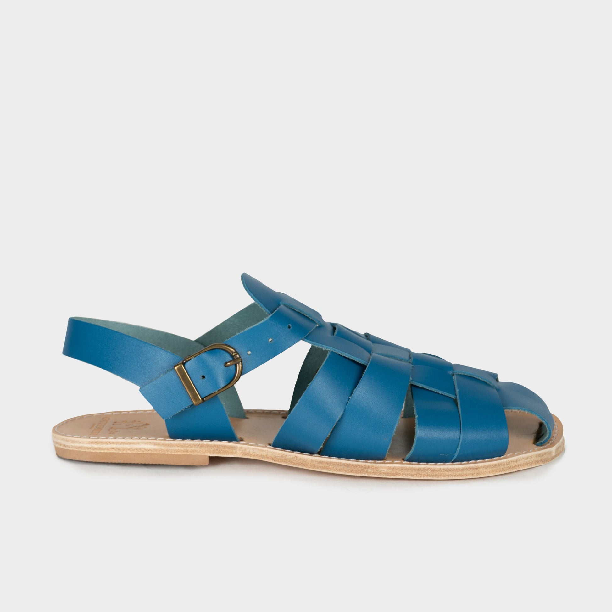 Leather Fisherman Sandals in Blue
