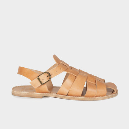 Leather Fisherman Sandals in Natural