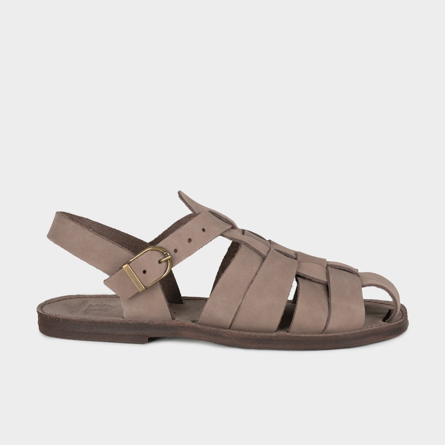 Leather Fisherman Sandals in Otter