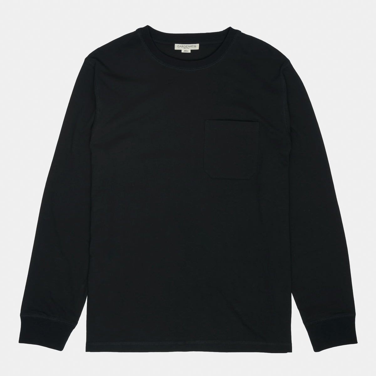 Long Sleeve Pocket Tee in Black