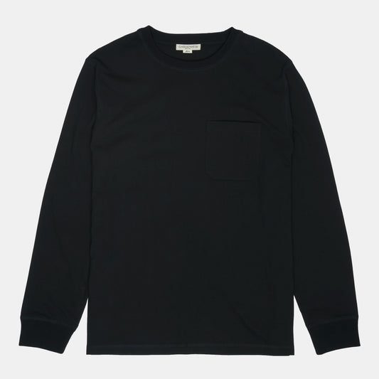 Long Sleeve Pocket Tee in Black