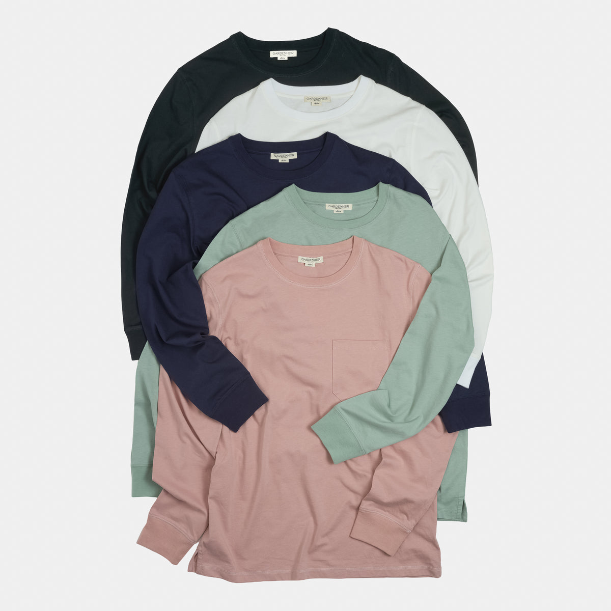 Long Sleeve Pocket Tee in White