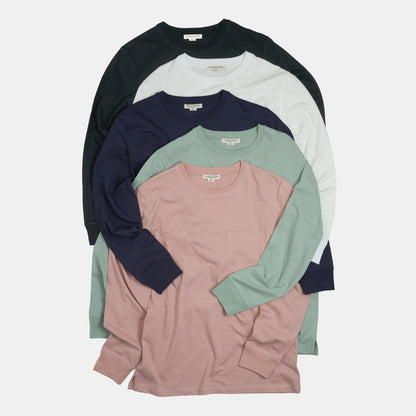 Long Sleeve Pocket Tee in Black