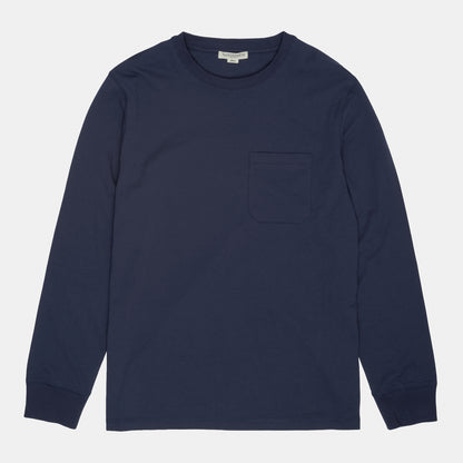 Long Sleeve Pocket Tee in Navy