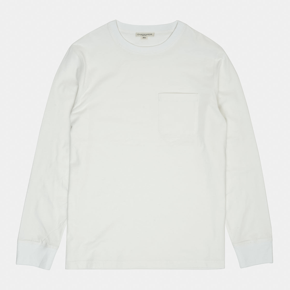 Long Sleeve Pocket Tee in White