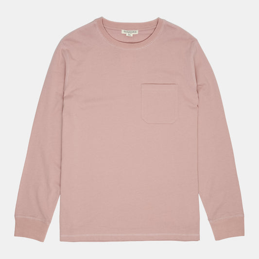 Long Sleeve Pocket Tee in Rose