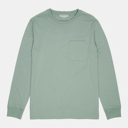 Long Sleeve Pocket Tee in Verdigris