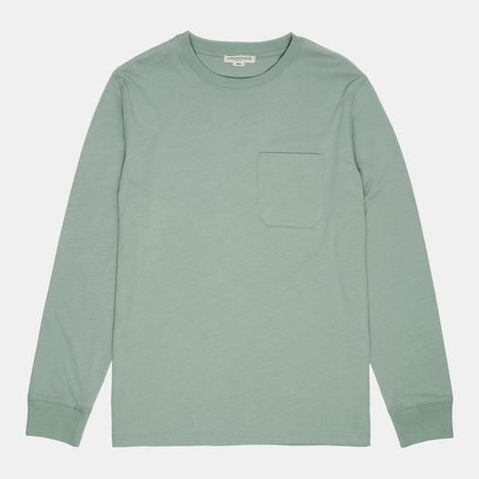 Long Sleeve Pocket Tee in Verdigris