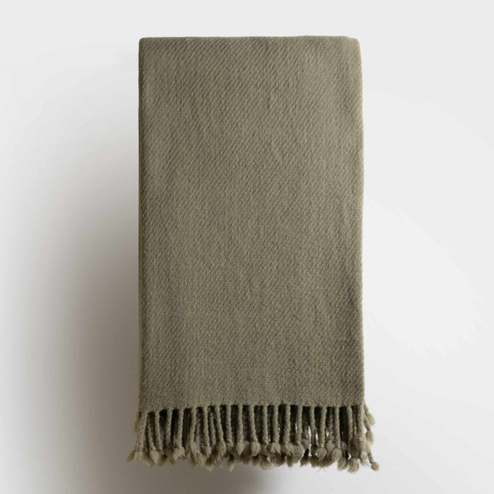 Merino Wool Blanket in Olive