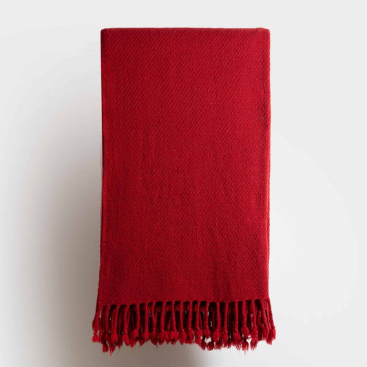 Merino Wool Blanket in Red