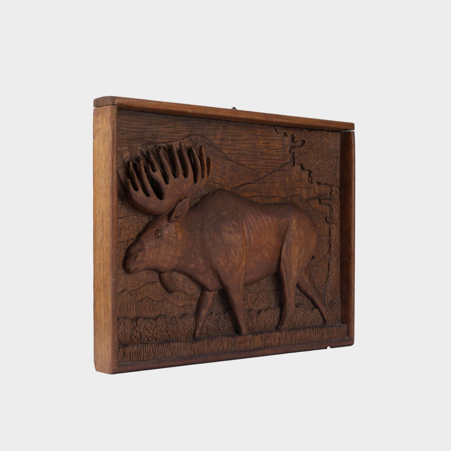 Vintage Carved Moose Plaque