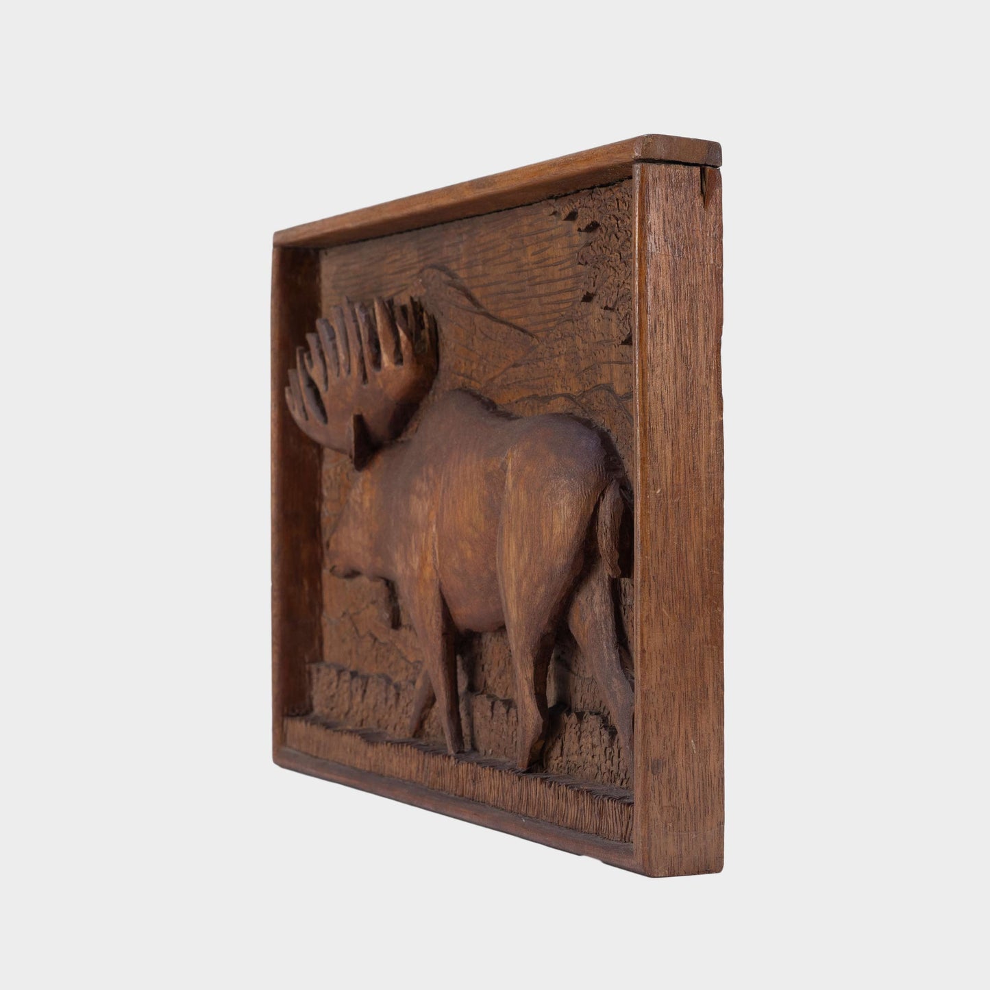 Vintage Carved Moose Plaque