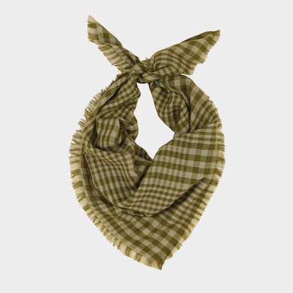 Himalayan Cashmere Hand Spun Kerchief Scarf in Plaid